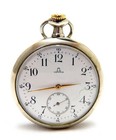 Pocket Watch Omega Open Face Dial Porcelain Circa 1915 Case Steel 51mm Working