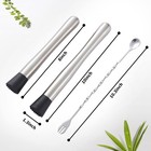 Stainless Muddler Set 10 8in W spoon Home Bar Mojito Fruit Drink Tool