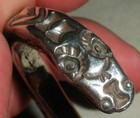 Vintage Heavy Rattle Snake Solid Ingot Sterling Silver Cuff Bracelet Vafo