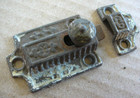 Antique Victorian Cast Iron Pie Safe Pantry Cabinet Spring Latch   Receiver  12
