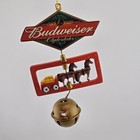 Budweiser Clydesdales Christmas Tree Ornaments Lot Of 4 Wagon Bell Bottle   