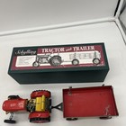 Vintage Schylling Tractor And Trailer Wind-up Tin Toy With Box Yellow Red