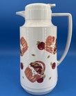 Vtg Vacuum Insulated Carafe Fruit Basket Apples Thermal Pitcher White Cottage