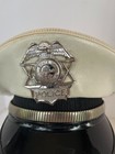 Vintage State Of Florida Original White Leather Police Cap