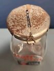 Half Pint Coin Bank Glass Milk Drink Bottle Vtg Antique 