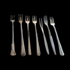 Antique Vintage Seafood Cocktail Charcuterie Forks Mixed Lot Of 8