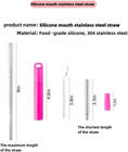 -metal Reusable Straws  2 Pack Collapsible Portable Stainless Steel Straws  With