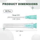 50 Pcs Dispensing Needle 21 Gauge 1   Stainless Steel Tips light Green  