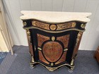 68158 Ornate French Style Marble Top Credenza With Gilt Detailing