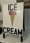 Vintage Metal And Wood Double Sided Ice Cream Cones Sidewalk Cafe Board Sign