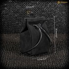Medieval Leather Pouch Renaissance Sca Belt Bag Drawstring Closure Black Suede