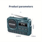 Pocket Radio Fm Usb-c Charging 2000mah Rechargeable Excellent Turquoise