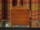 Singer Sewing Box Accordion Fold Out Wood Organizer Carrier 8  Long 6  Tall
