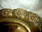 Art Nouveau Bronze Brass Dish Victorian Ornate Stamped Floral Footed 1890s