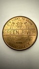 Green River Whiskey Good Luck Souvenir Token Vintage Medal No Regrets Lucky Coin