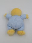 Vintage Eden Baby Duck Rattle 9 5  Blue Seersucker Gingham Stuffed Toy Plush
