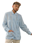 Traditional Long Sleeve Mexican Guayabera Wedding Shirt For Men