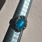 Rare Ancient Roman Silver Ring Engraved Beautiful Blue Stone Authentic