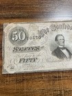 1864  50 Dollar Confederate States Of America Civil War Note Richmond Circulated