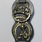 Vintage Leather Horse Strap With 9 Brass Medallions 21   