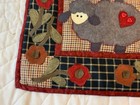 Country Appliqu   Quilt Wall Hanging  Sheep  Flowers  Blanket Stitching