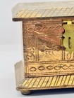 Vintage Copper Jewelry Box Brass Latch Embossed Repouss   Velvet Lined Trinket