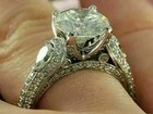 Women s Engagement Ring 14k White Gold Plated 3ct Round Cut Lab Created Diamond