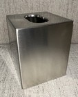 Square Metal Silver Tone Facial Tissue Box Cover Holder