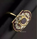 2ct Art Deco Style Lab Created Diamond   Garnet Wedding 14k Yellow Gold Fn Ring