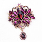Color Glass Large Glass Brooch Crystal Flower Women Clothing Pin Accessories