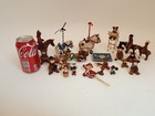 Vintage 80s Miniature Polymer Clay Teddy Bear Carousel Horses Cowboys Etc