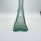 Vintage Eiffel Tower Clear Green Glass Liquor Bottle Decanter 14 