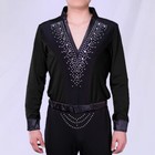 Mens Long Sleeve Salsa Jazz Latin Dance Shirt Top Ballroom Dancewear T-shirt