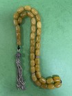 Antique Miscky Butter Scotch Yellow Amber Bakelite Islamic  Prayer 33 Beads 36g