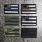 Reflective Ir Thin Blue Line Usa Flag Patch Hook And Loop Police Law Enforcement