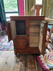 Antique Oak Wood Refrigerator Ice Box Chest Cabinet