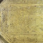 Vintage Brass Ornate Etched Decorative Serving Tray With Handles Rectangular