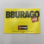 1988 Bburago Die-cast Car Collector s Catalog Guide Made And Printed In Italy