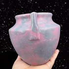Early Burley Winter Pottery Arts   Crafts  43 Vase Mottled Matte Burgundy 5 5   t