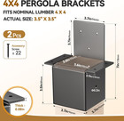 2 Pack 4x4 Pergola Brackets Post Top Rafter Connectors For Wood Posts Outdoor