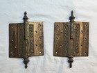 Pair Antique Victorian P f Corbin Ornate Brass Bronze Door Hinge 5x5 1876