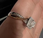Kay Jewelers 14k Multi-tone Gold Princess Diamond Halo Engagement Ring Size 6