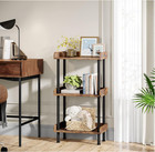 3-tier Wood   Metal Bookshelf  Small Rustic Bookcase For Home   Office Decor