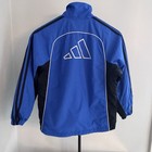 Adidas Blue Windbreaker Jacket Kids Xl Big Logo 3 Stripe Athletic Coat