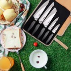 11 Pcs Kitchen Knife Set Stonewashed Steel Sharp Japanese Chef Knives W  Sheaths