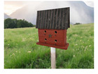 Red Rustic Primitive Handmade Wren Birdhouse  Hanging  Post  Farmhouse Birdbox