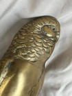 Vintage Cast Metal Yellow Brass Animal Statue Budgie Bird Parakeet Budgerigar