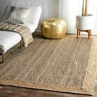 Runner Rug Carpet Mat Jute Hand Woven Farmhouse Natural Braided Rustic Look