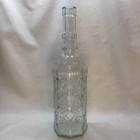 Decorative Clear Thick Octagonal Glass Bottle - 11 3 4   