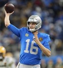 Jared Goff Auth Detroit Lions Game Issued Thanksgiving Day Jersey Madden Patch